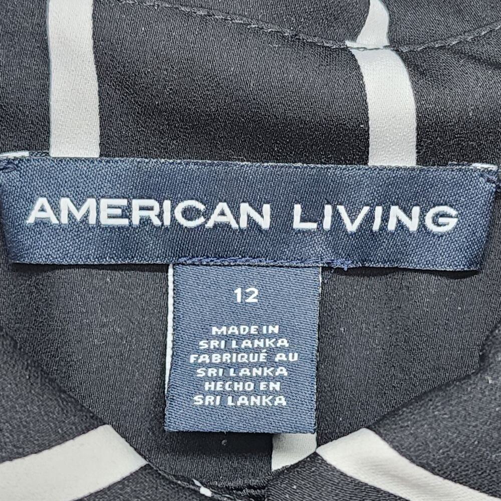NWT American Living Shirt Dress SZ 12 Women Black White Work Casual Pockets NEW - Picture 10 of 11